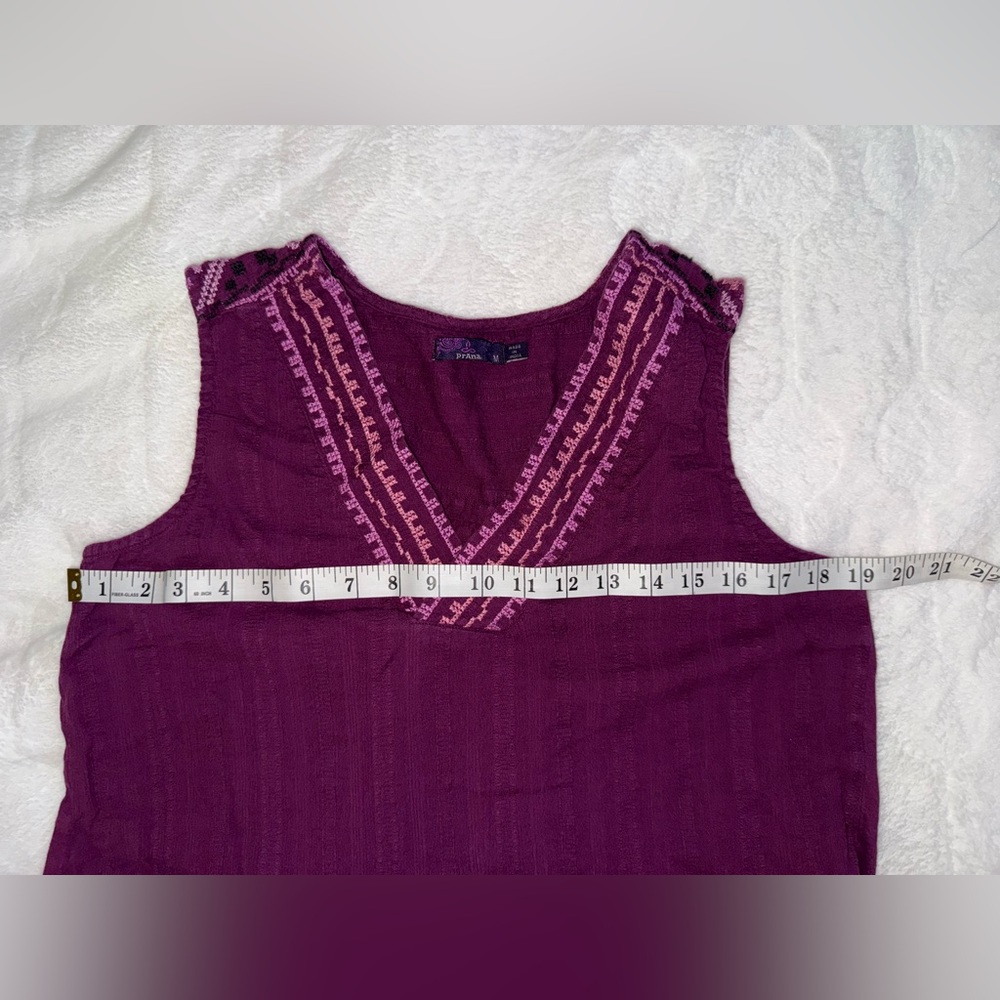 Prana Deep Purple Sleeveless Blouse Size Medium EUC - Picture 5 of 6